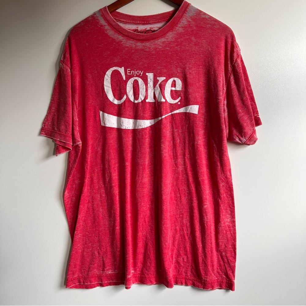 Coca Cola Men's T-Shirt Vintage-Inspired Red With White Logo Size XL
